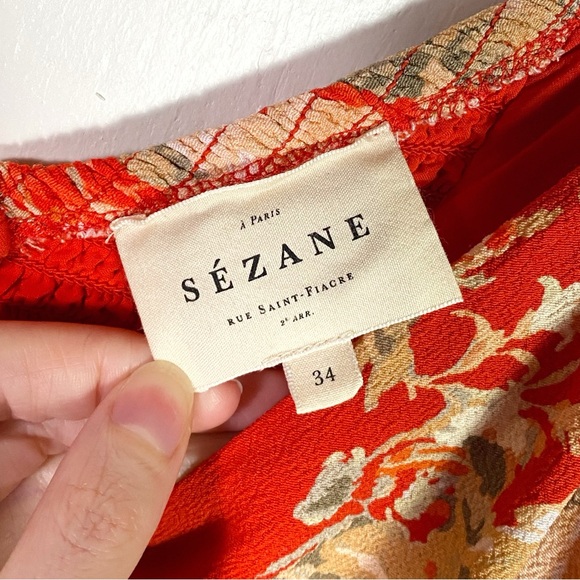 Sezane Alessia Dress Red Floral - Picture 6 of 7